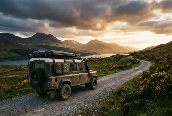 4x4 de location sur une piste de montagne pendant un road-trip